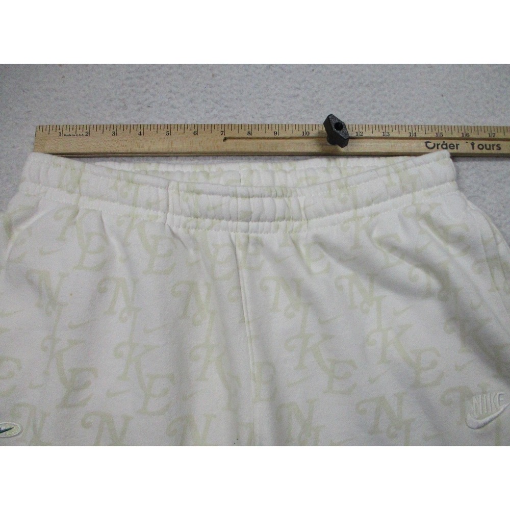 Nike Pants Mens Medium White Fleece Joggers Sweatpants‎ Monogram FZ2231-133 - Picture 6 of 11